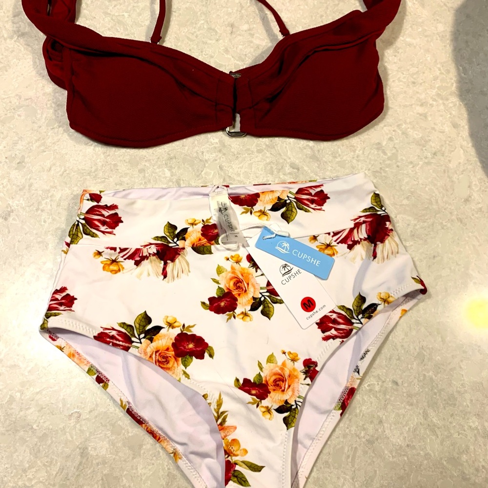 CUPSHE high waist two piece , NEW with tags